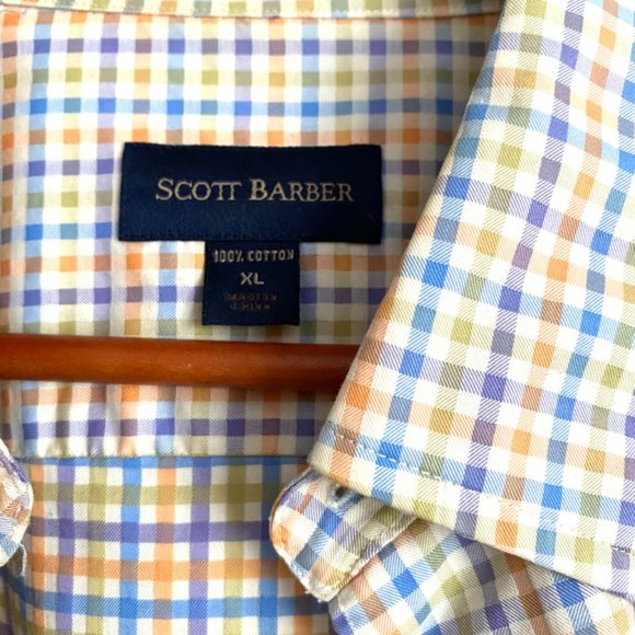 NWOT Scott Barber Multi-Color Spring Button-Down Shirt - Picture 3 of 8